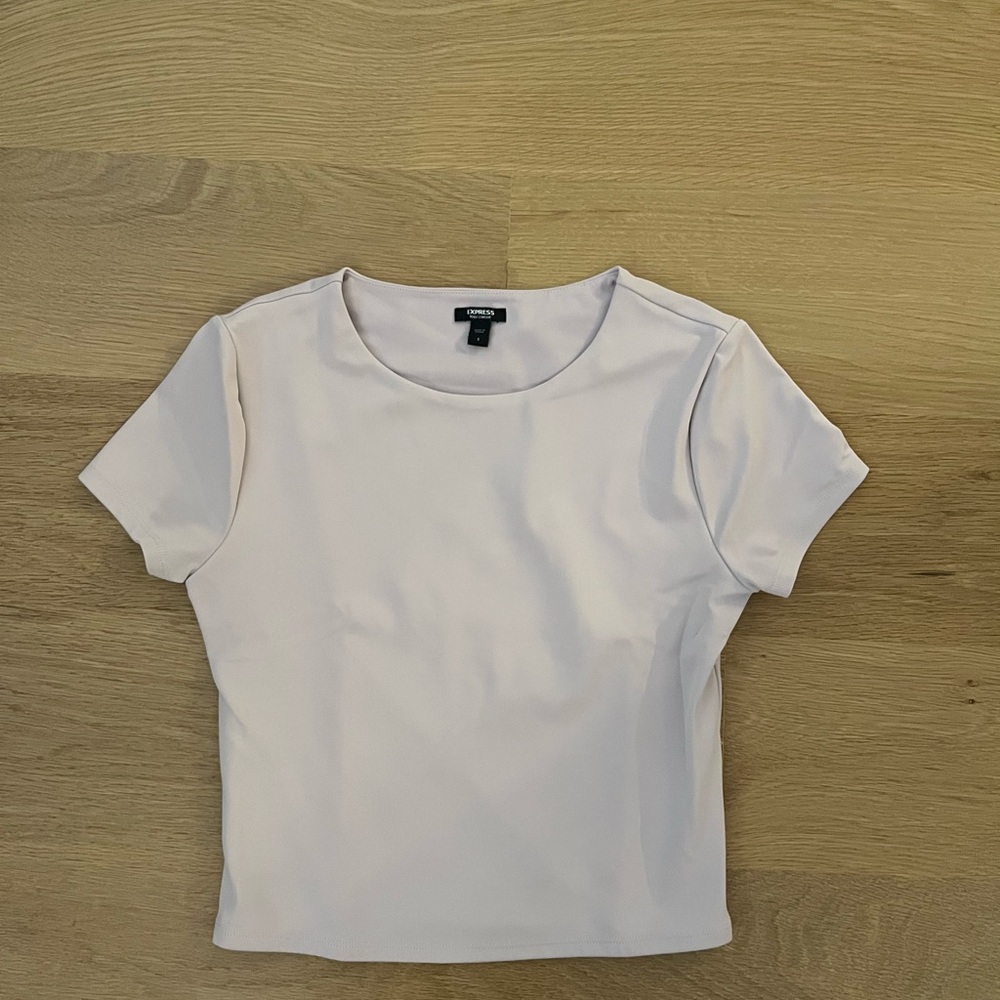 Express Cream/Pink Short Sleeve Women's Top